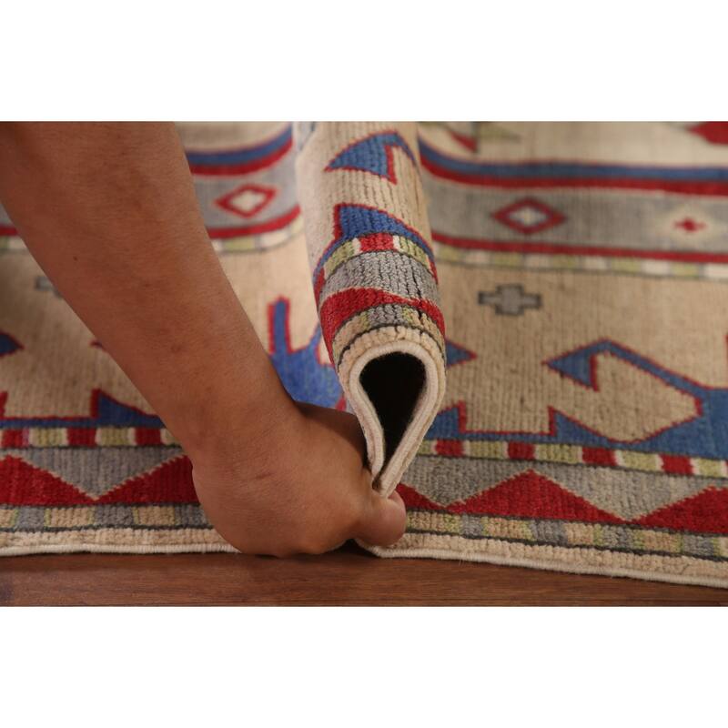 Kazak Area Rug Handmade Wool Carpet - 6'8" x 10'1"
