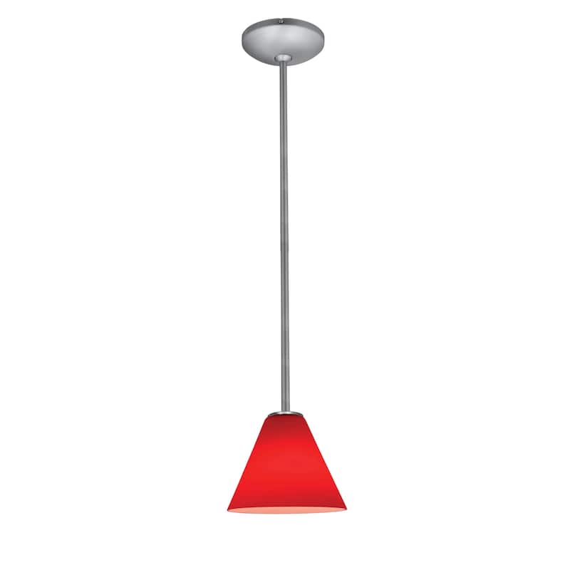 Access Lighting Martini 1 Light LED Pendant - 7" Wide with Red Glass