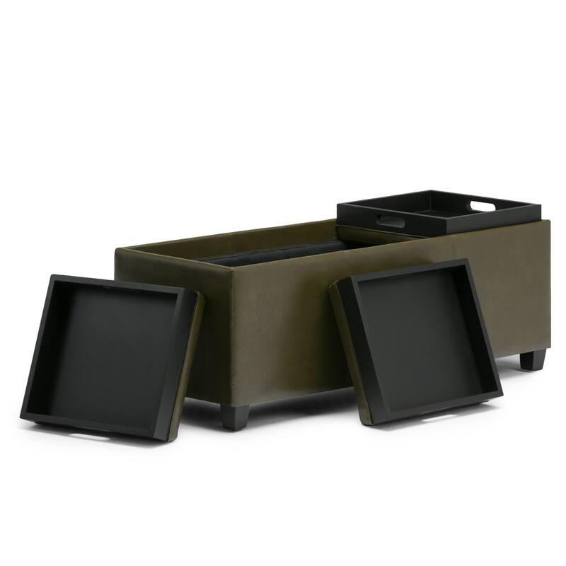 WYNDENHALL Franklin 42-in. Wide Contemporary Rectangular Storage Ottoman