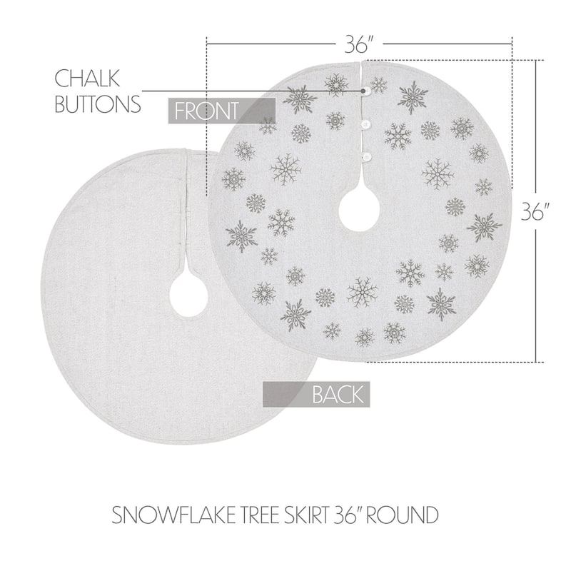 Yuletide Burlap Antique White Snowflake Tree Skirt 24