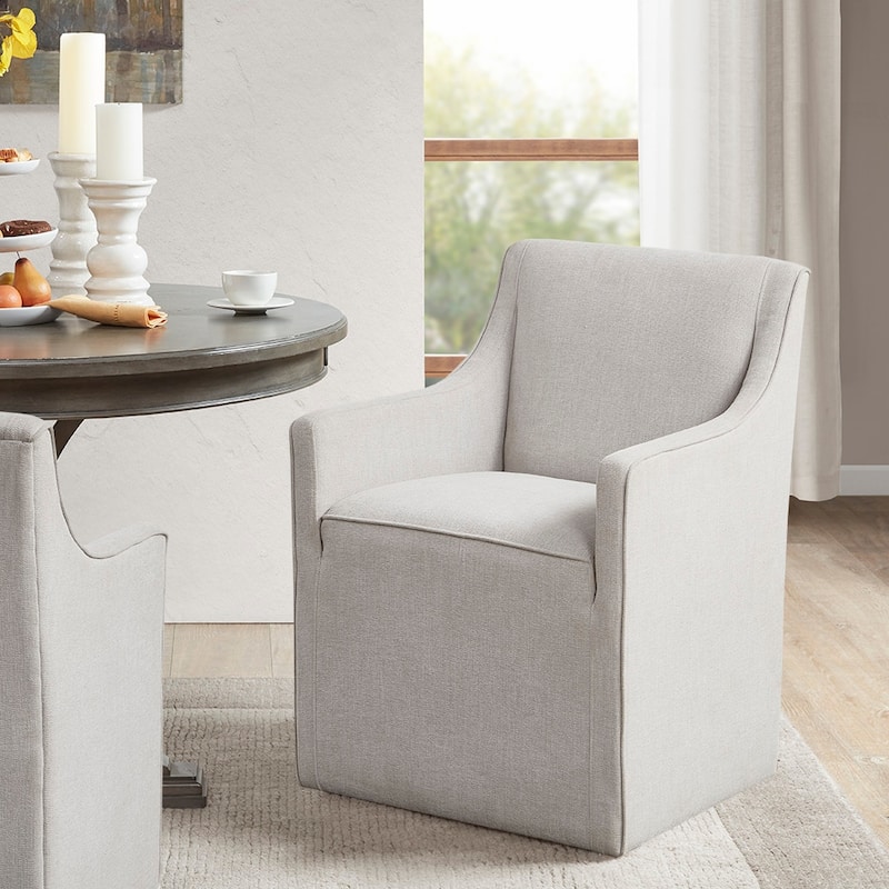 Dining Arm Chair with Casters - Grey