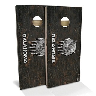 Oklahoma Flag Rustic Outdoor Cornhole Board Set