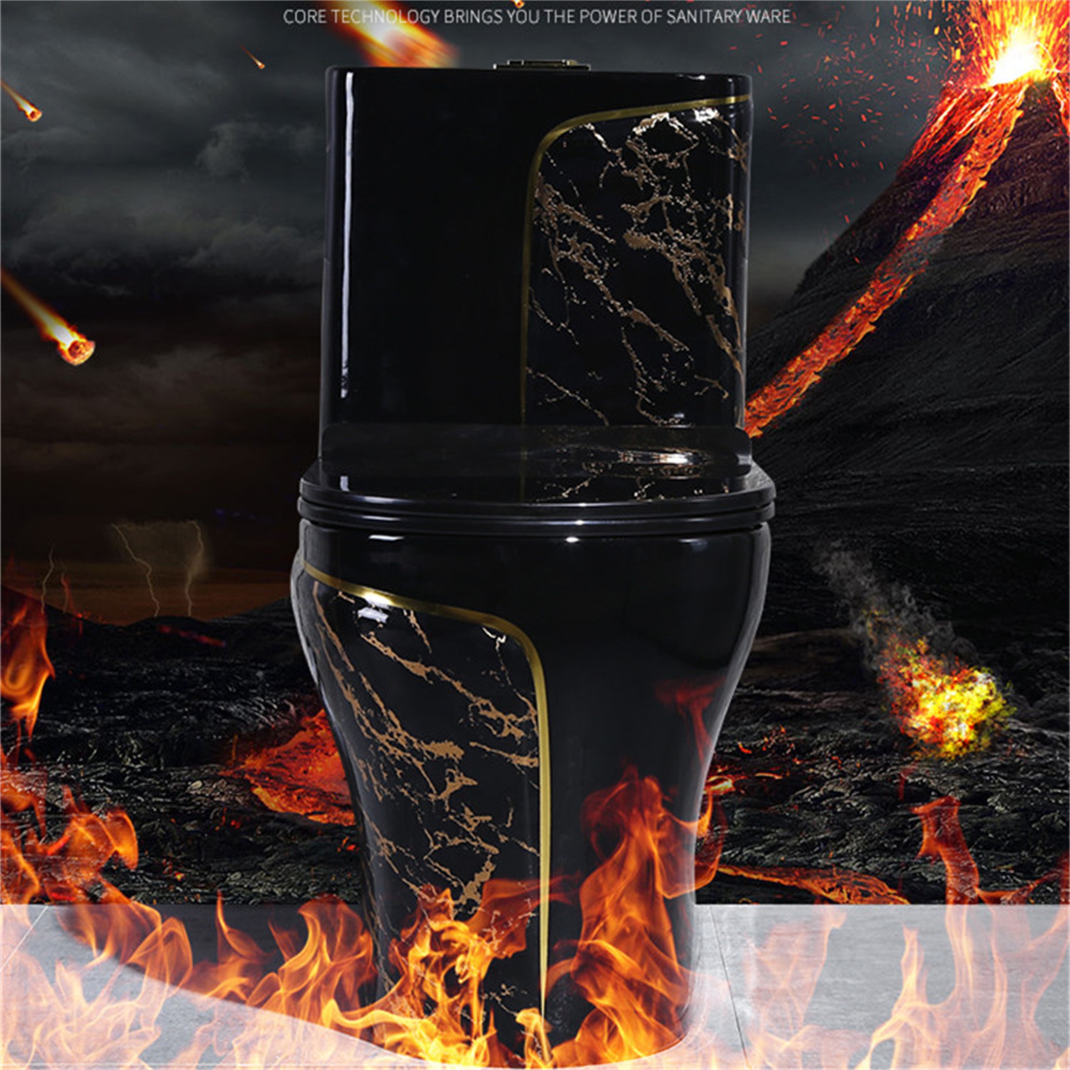 Black One Piece Toilet (Seat Included) - Bed Bath & Beyond Black One Piece Toilet (Seat Included) - Bed Bath & Beyond