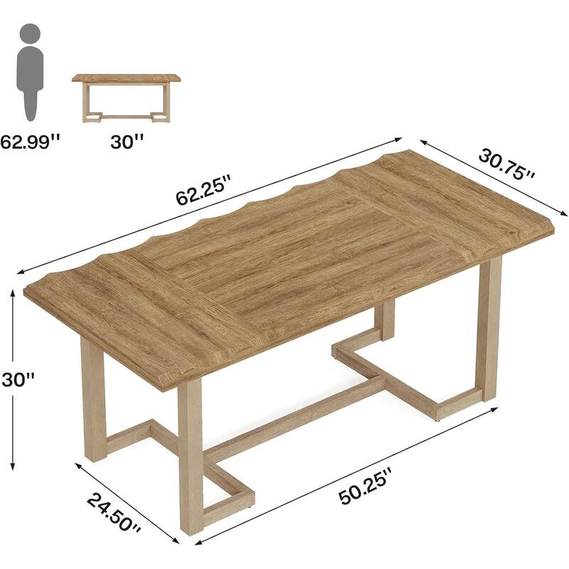 63" Rectangular Conference Table, Modern Meeting/Boardroom Desk Business Furniture for Office, Training Room