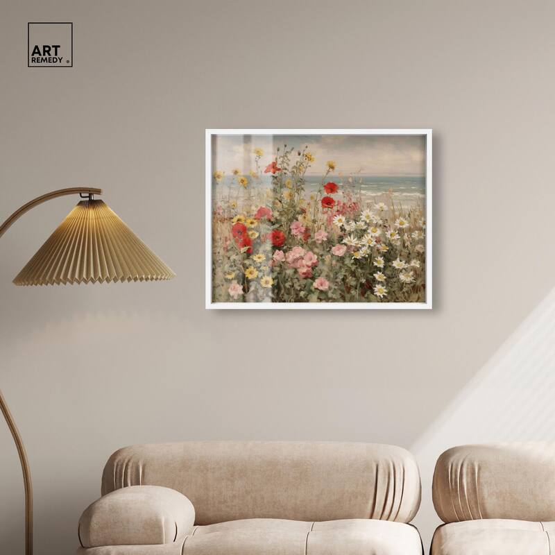Misty Ocean Field II Shadowbox by Art Remedy