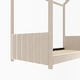 preview thumbnail 8 of 14, Twin Size Velvet House Bed Wood Bed With Strips on Headboard,Sturdy Construction For Bedroom