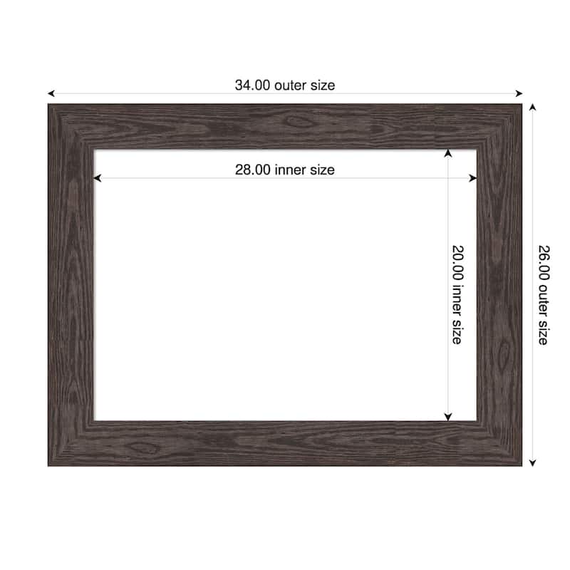 Amanti Art Bridge Black Framed Dry Erase Magnetic Board - 34 x 26 in - Bridge Black