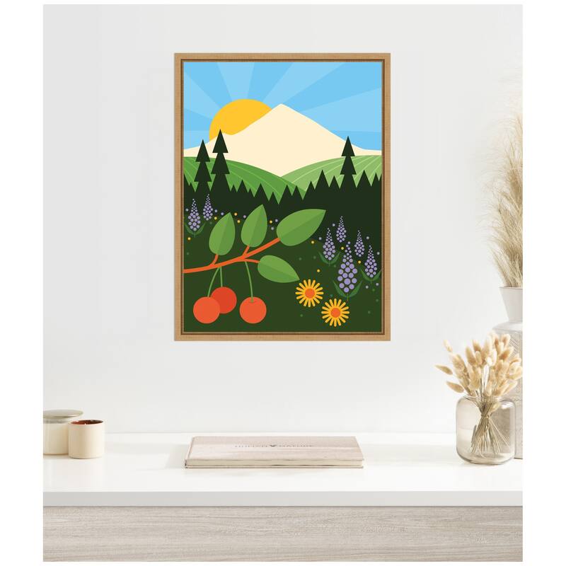 Kate and Laurel Sylvie Mount Hood Framed Canvas by Amber Leaders