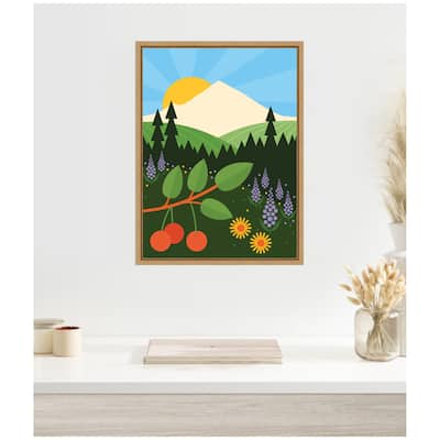 Kate and Laurel Sylvie Mount Hood Framed Canvas by Amber Leaders