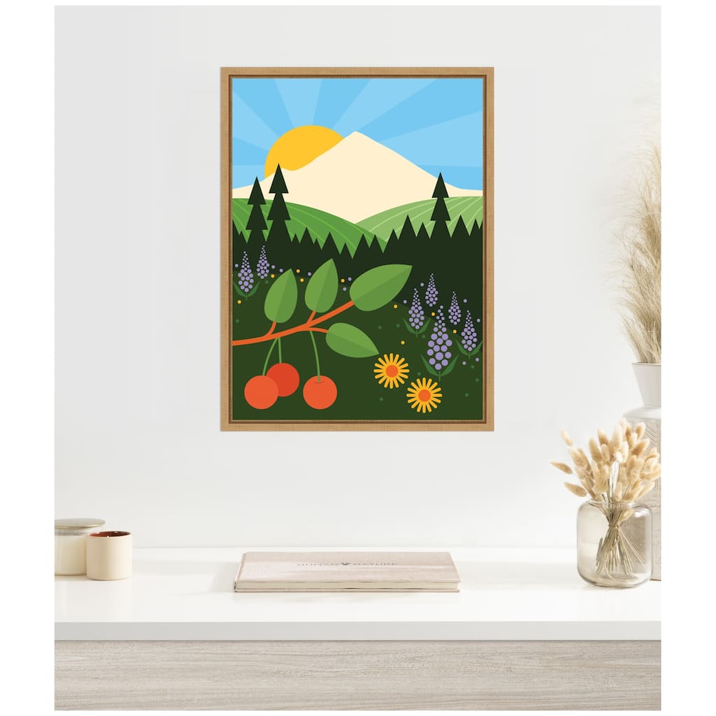 Kate and Laurel Sylvie Mount Hood Framed Canvas by Amber Leaders