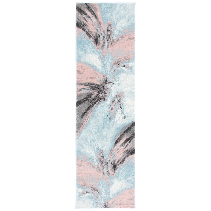 SAFAVIEH Glacier Latrina Modern Abstract Rug - 2'3" x 6' Runner - Pink/Blue