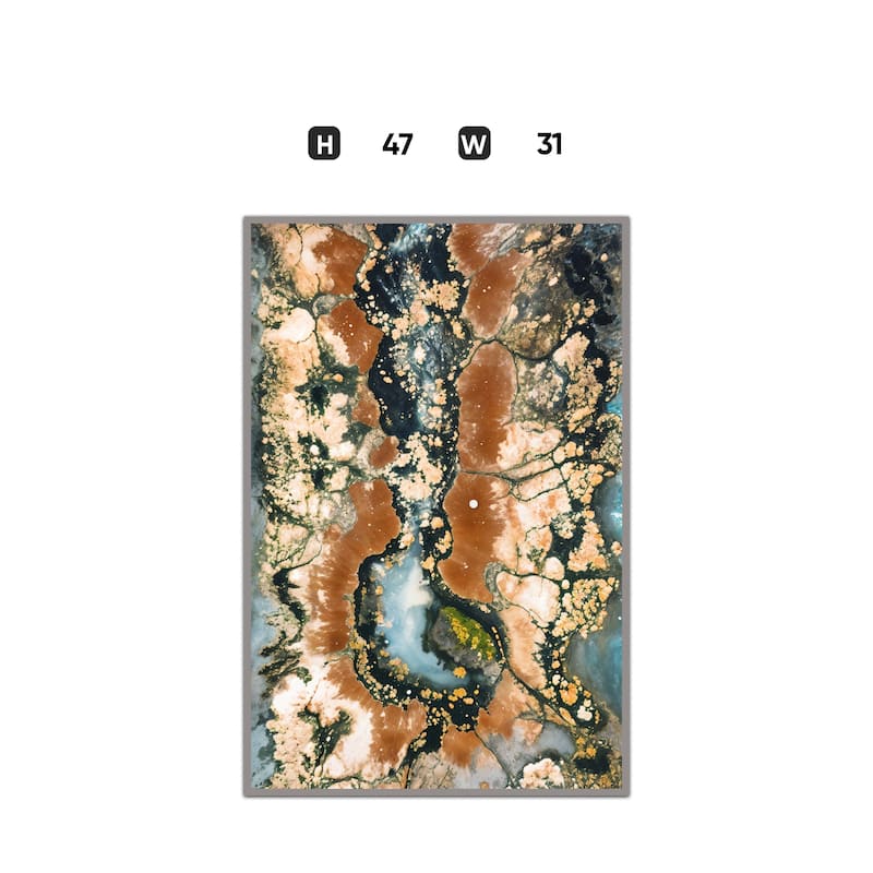 Elementum Hand Painted Abstract Horizontal Canvas Wall Art 47x31 Inch