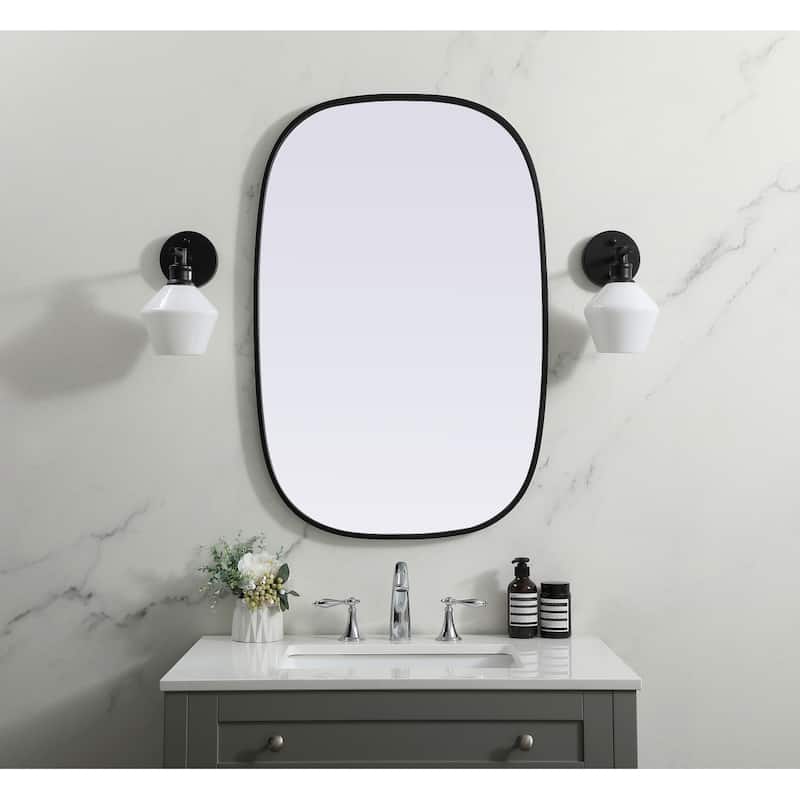 Indigo Home Metal Frame Oval Mirror 24x36 Inch