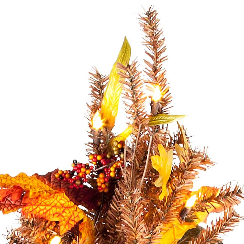 46 in Harvest Tree with Pumpkins, Pinecones, and Berries