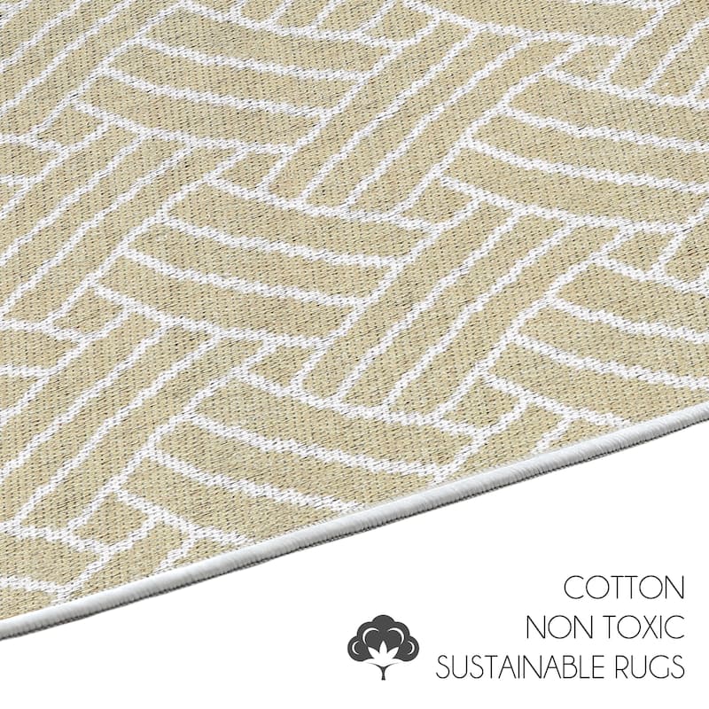 Sussexhome Heavy Duty Ultra Thin Non Slip Washable Cotton Indoor Rug - 2' x 3'