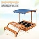 preview thumbnail 3 of 8, Costway Wooden Sandbox with Lid Cover Kids Outdoor Play Equipment Gift - Beige - See Details