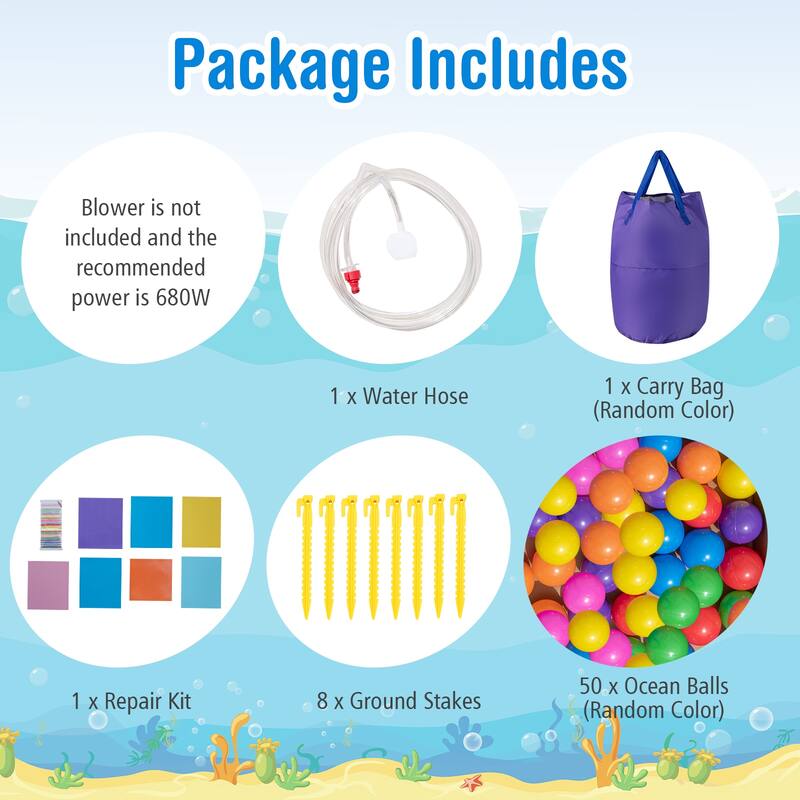 Costway Inflatable Water Slide with Slide Splash Pool (Without - as pic shows