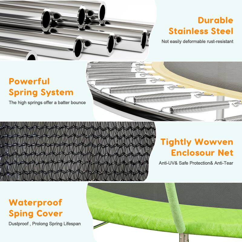 Trampolines for Kids Adults with Enclosure Ladder for Outdoor Jump