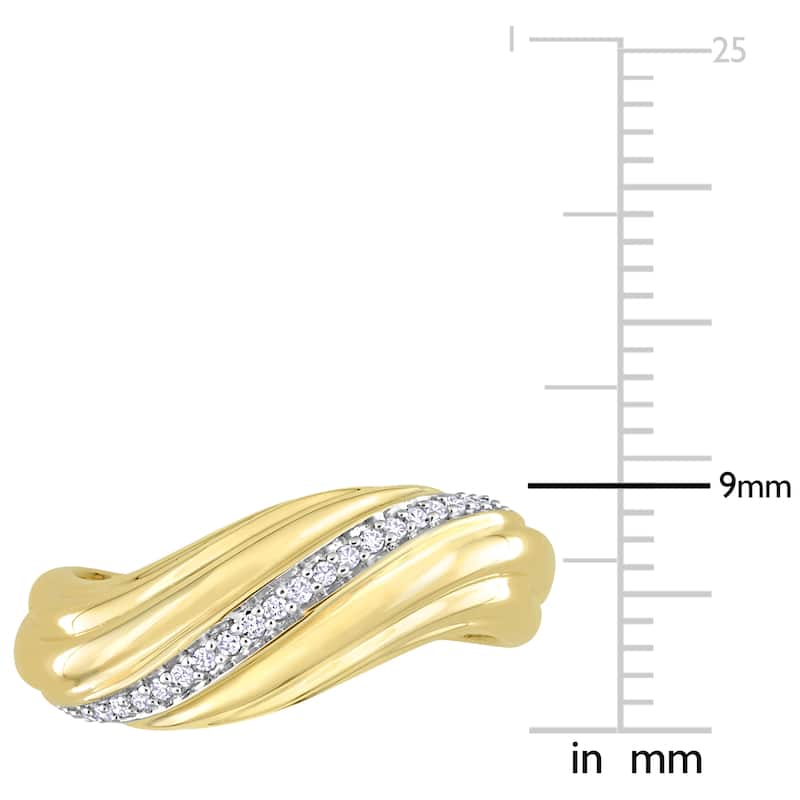 Miadora 1/10ct TDW Diamond Swirl Design Ring in 14k Yellow Gold