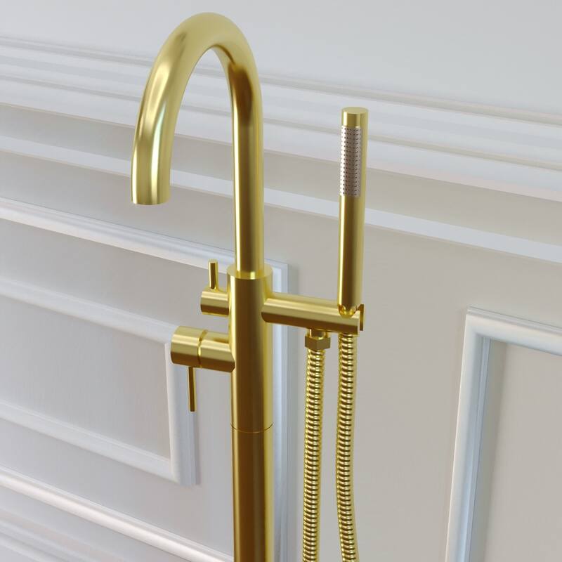 Neptune Single Handle Floor Mounted Gooseneck Freestanding Tub Filler