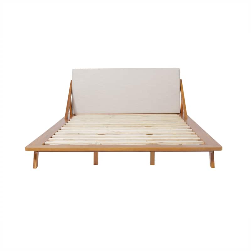 Christopher Knight Home - Breonca Modern Upholstered Platform Bed with Padded Headboard
