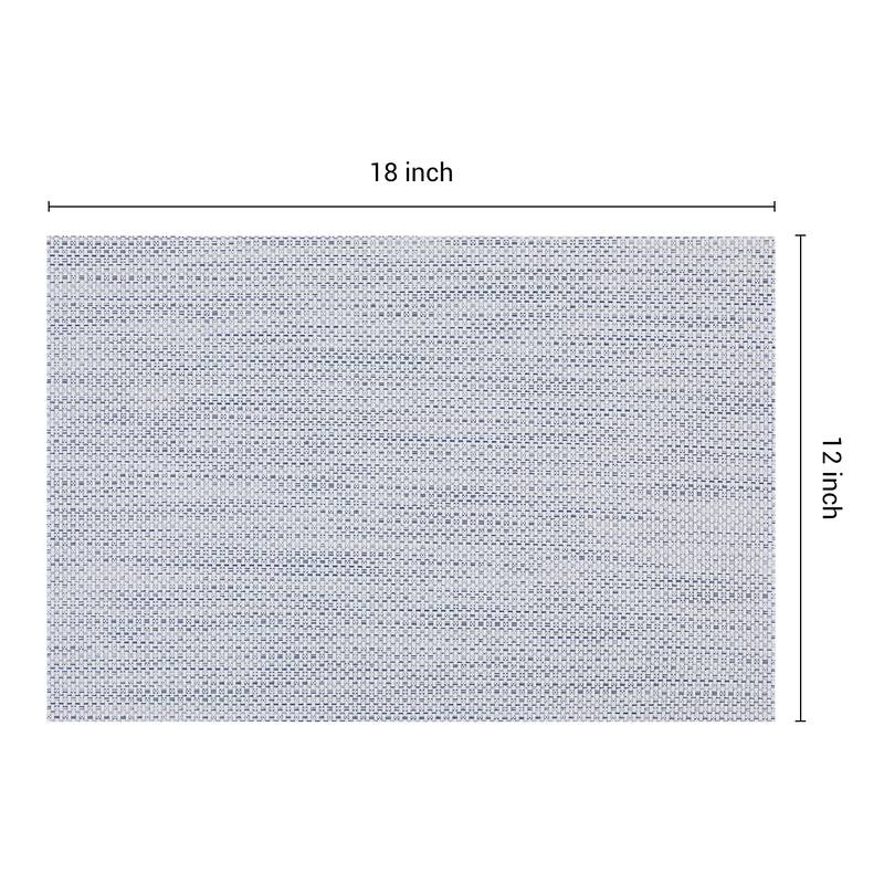 Placemats Set of 6 PVC Solid Placemats for Dining Table Decor Indoor Outdoor Kitchen Table Mat - 18*12in
