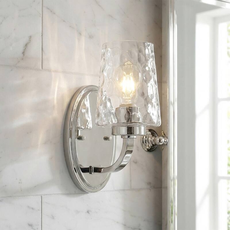 Acroma Modern Bathroom Vanity Light with Art Glass - 1-light