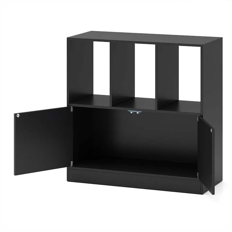 Costway 1/2 PCS Cube Bookcase with Doors, Open Compartments & Cabinet, - See Details