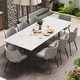 preview thumbnail 8 of 26, Outdoor Rectangle expandable sintered stone dining table is suitable for 8-10 people.