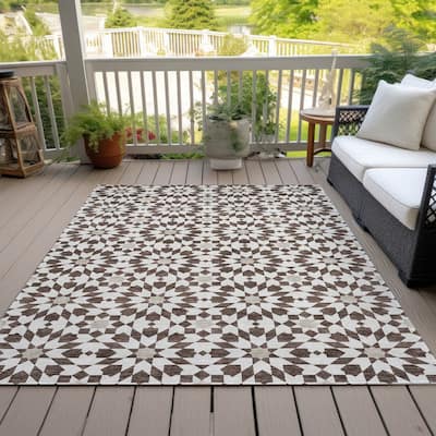 Machine Washable Indoor/ Outdoor Chantille Boho Morrocan Rug
