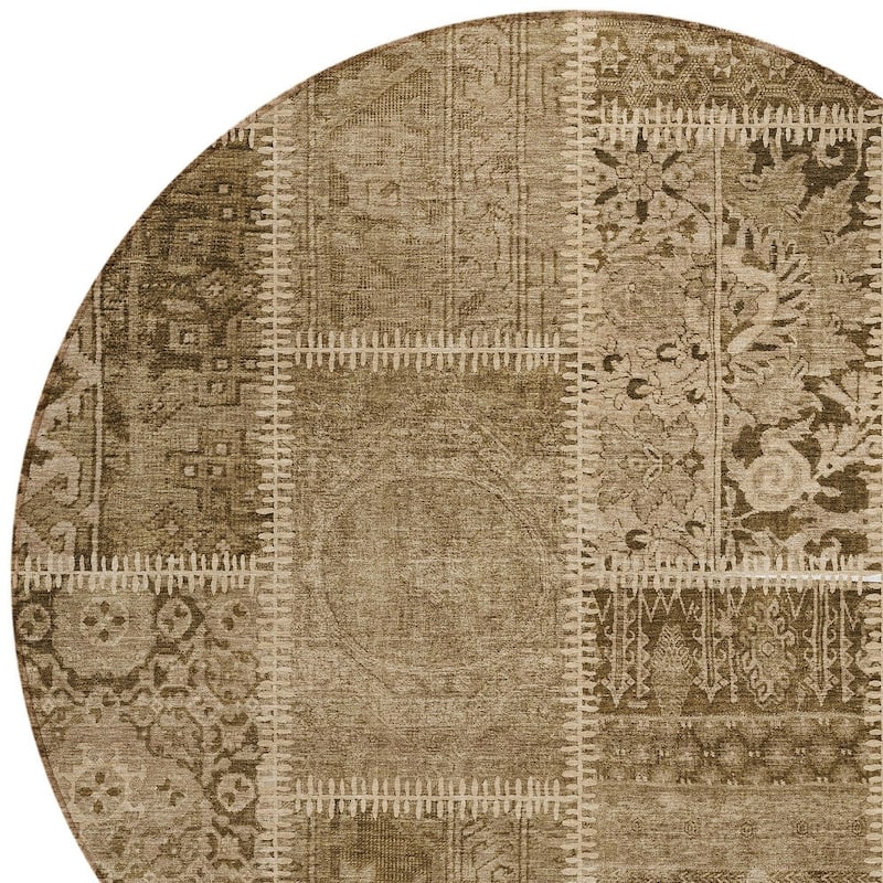 HomeRoots Patchwork Transitional Rectangle Outdoor Rug