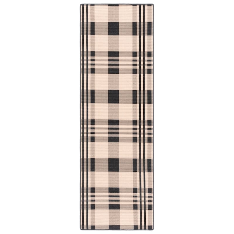 SAFAVIEH Natural Fiber Elinbjorg Slip Resistant Sisal Rug - Natural/Black - 2'6" x 8' Runner