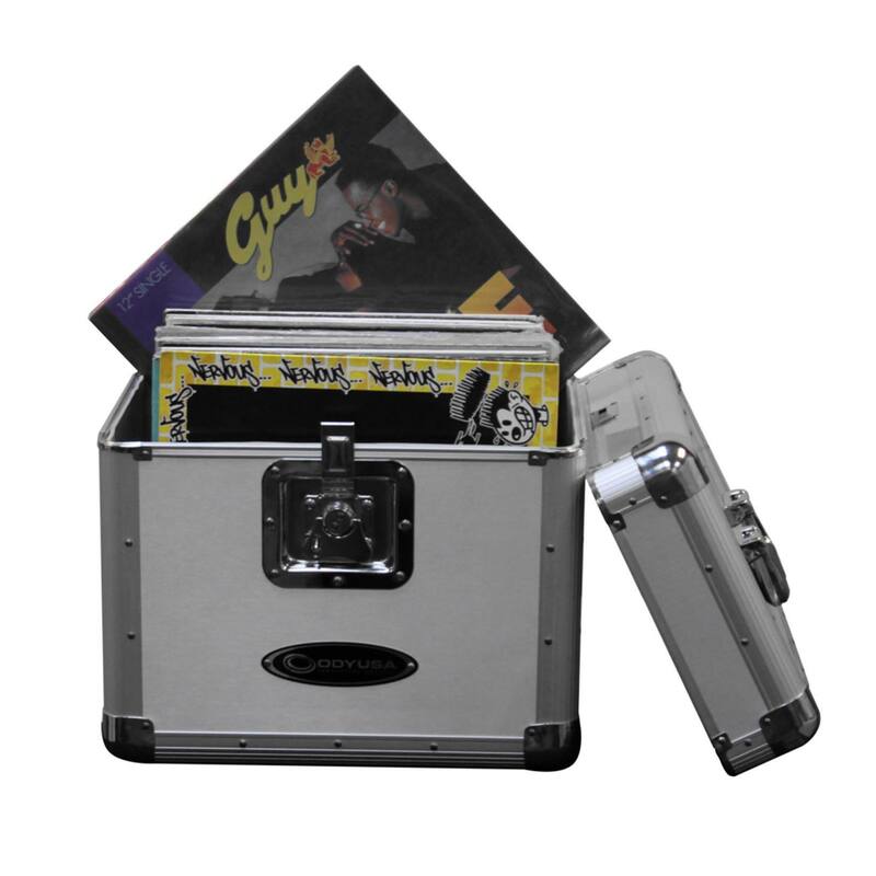 Odyssey KROM Series Record Utility Case for 70 12" Vinyl Records & LPs, Silver - 7