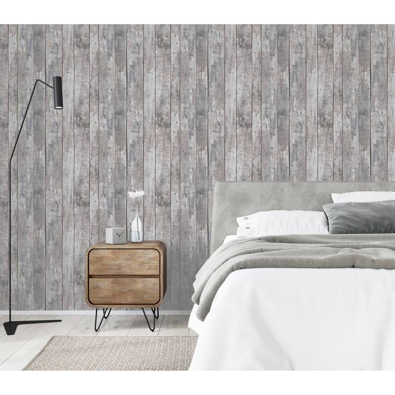 Arthouse Bertram Neutral Wood Wallpaper