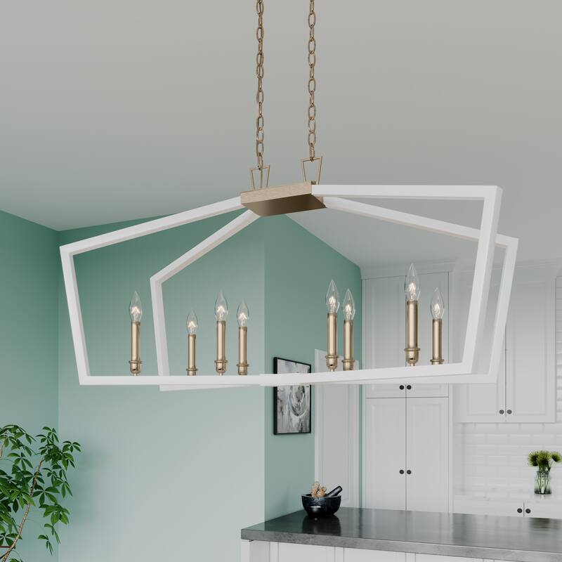 Lizabeth 8-Light Pendant Light Matte White/Modern Gold - Matte White/Modern Gold