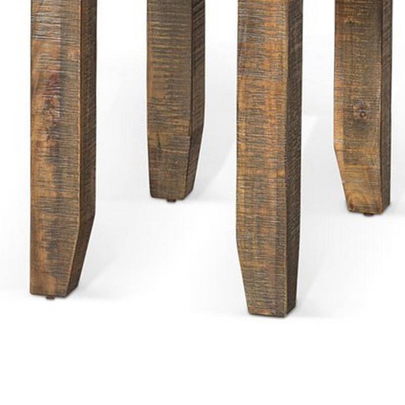 22 in. Mahogany Rectangle Wood End Table, Sturdy Build End Side Table for Living Rooms