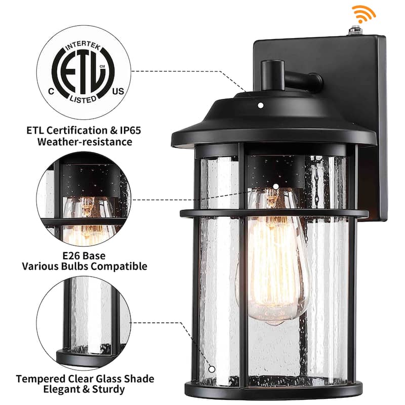 2Pack-1 Light Outdoor Wall Light Dusk to Dawn - 7.56"x9.6"x13.54"