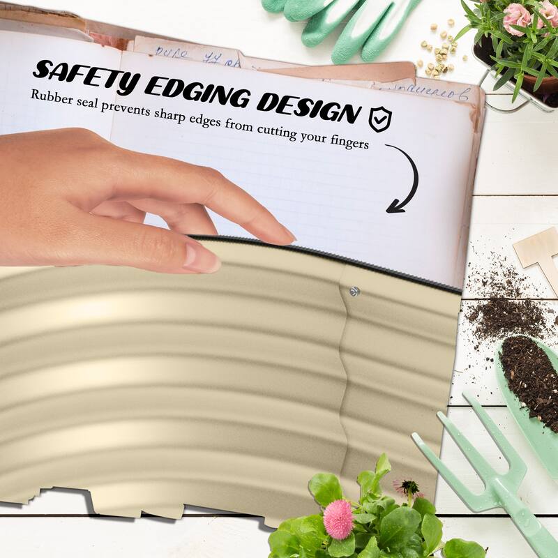 Outsunny 7.9' x 2' x 1' Galvanized Raised Garden Bed Kit, Outdoor Metal Elevated Planter Box with Safety Edging