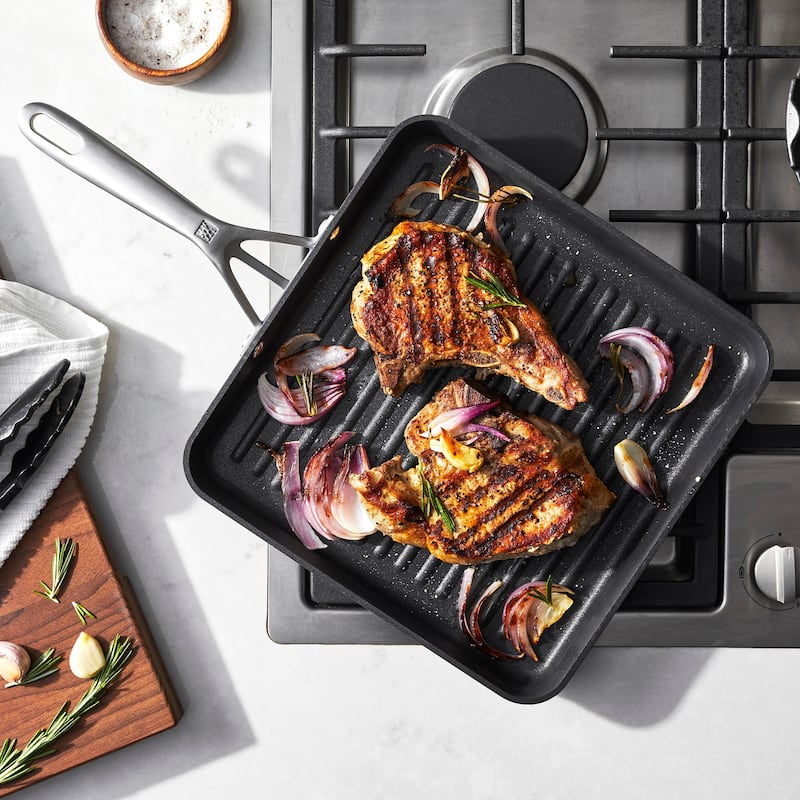 ZWILLING Motion Hard Anodized 11 x 11-inch Aluminum Nonstick Square Grill - 11" x 11"