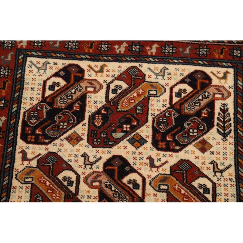 Vegetable Dye Qashqai Persian Runner Rug Handmade Wool Carpet - 2'5"x 14'5"