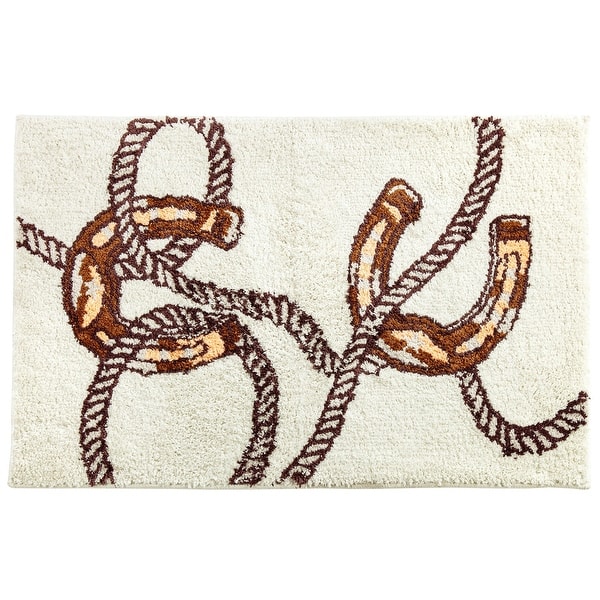 slide 2 of 3, Tasha Polizzi for Paseo Road Pierre Equestrian Horseshoes and Rope Motif Jacquard Bath & Kitchen Rug, 24" x 36"