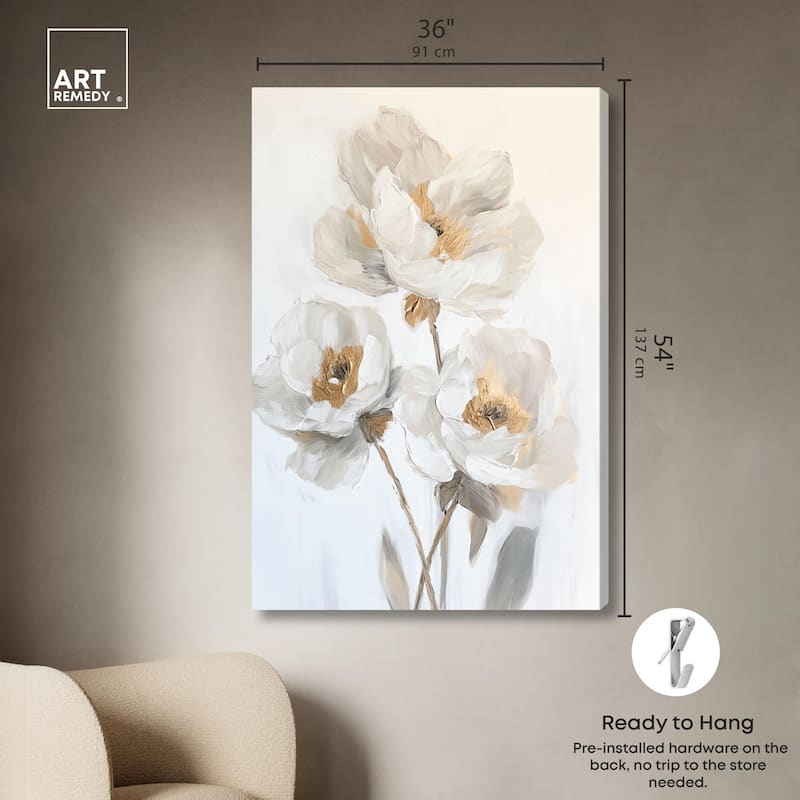 Silvered Flora II Canvas by Art Remedy, Gallery Wrapped