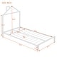 preview thumbnail 6 of 7, White Twin Size Metal Platform Bed with House-Shaped Headboard
