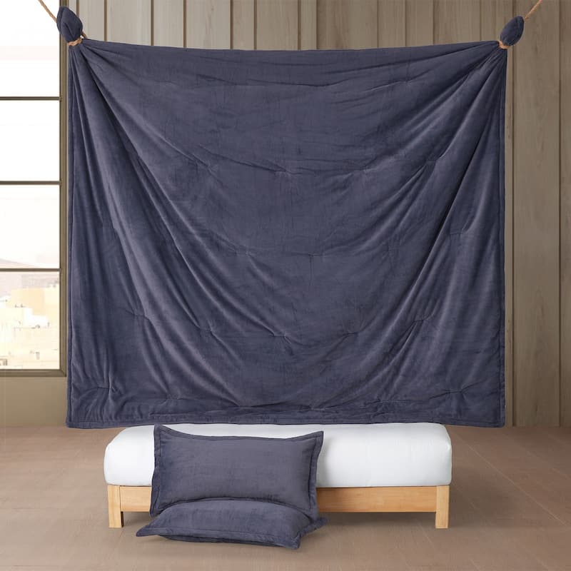 Softer than Soft® - Coma Inducer® Oversized Comforter Set - Double Plush Indigo Black