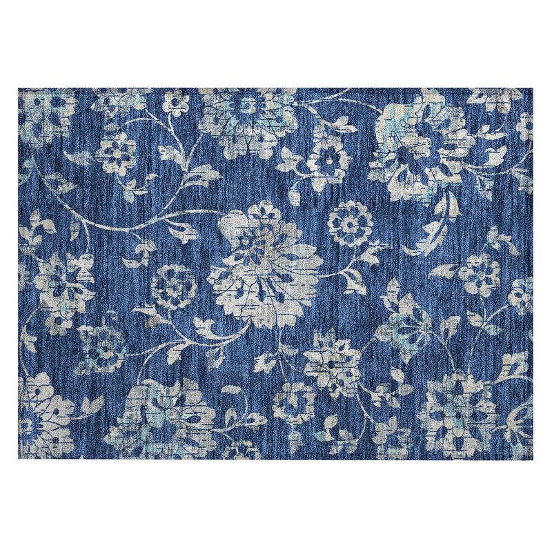 Machine Washable Indoor/ Outdoor Chantille Modern Floral Rug