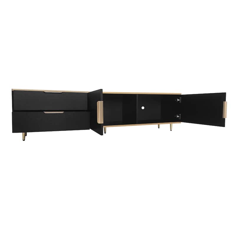 Modern TV Stand for 65+ Inch TV, Entertainment Center TV Media Console Table,with 2 Drawers and