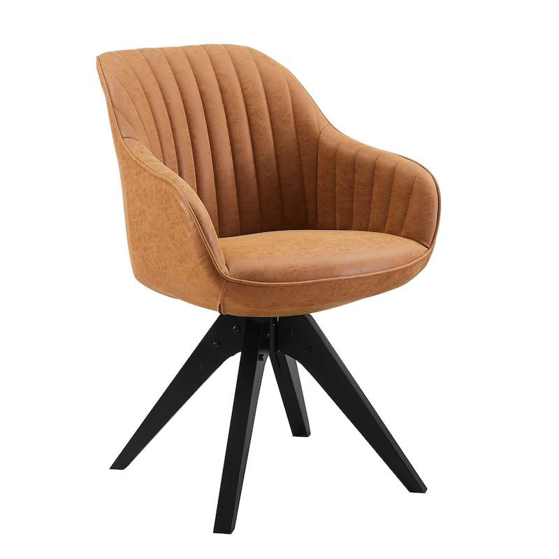 Art Leon Classical Swivel Office Accent Chair with Wood Legs