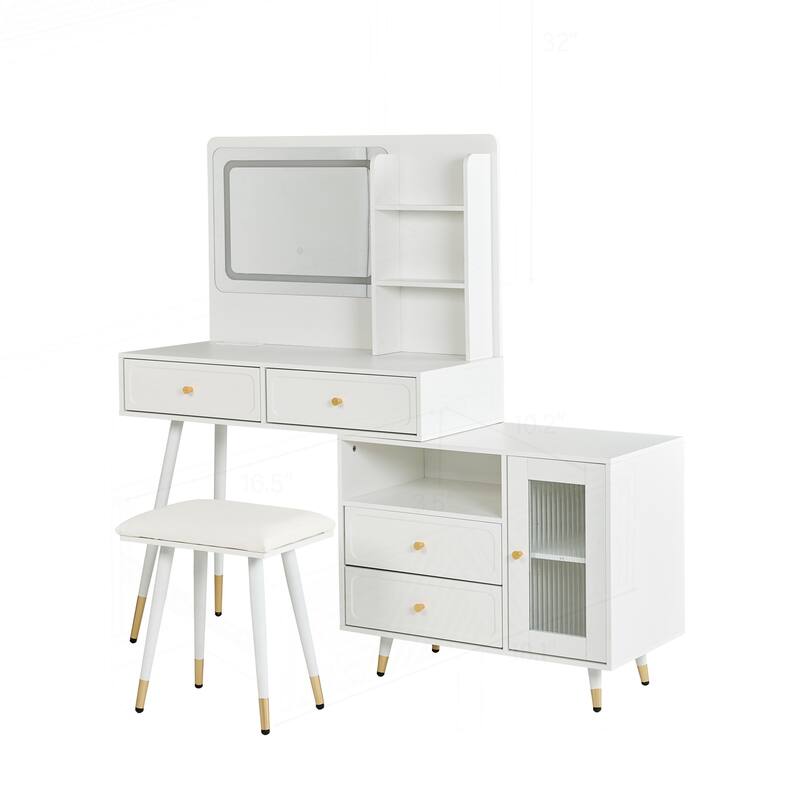 Versatile Makeup Vanity Desk with Multiple Features for Bedroom Enhancement