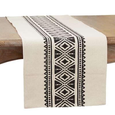 Table Runner With Mudcloth Design - 16"x72"