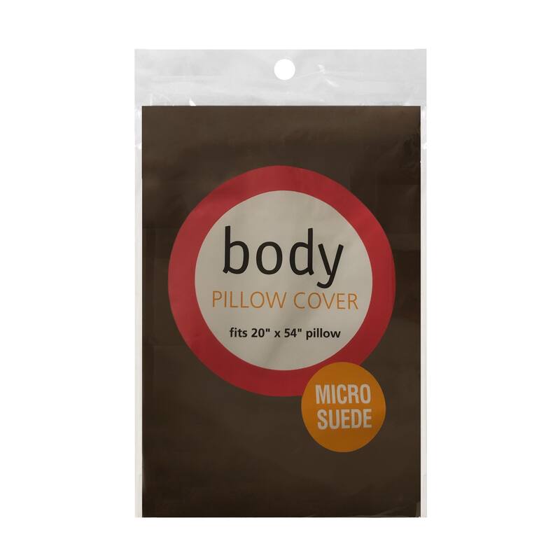 Fresh Ideas Microsuede Body Pillow Cover 2-Pack - Dark Brown